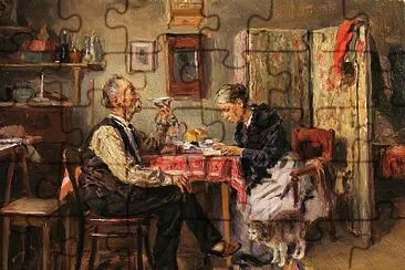 Morning tea, 1891, Vladimir Makovsky ART