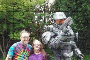 Battlestar Soldier with Couple jigsaw puzzle