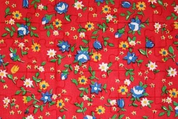 Red calico fabric