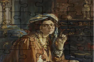 Jacques Emile Blanche, Femme au turban jigsaw puzzle