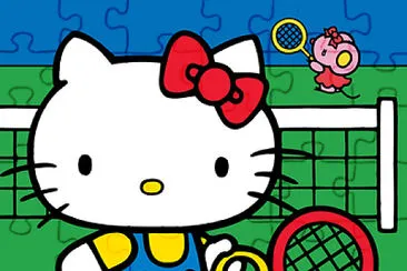 Hello Kitty jugando tenis