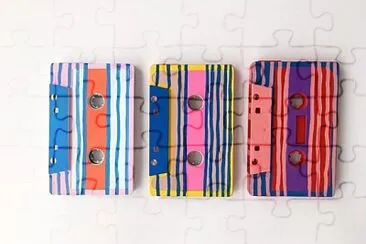 3 colorful cassettes jigsaw puzzle