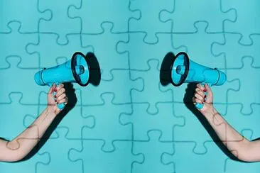 Loud and light blue jigsaw puzzle