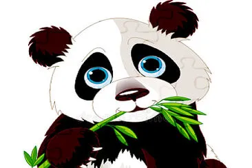 Wild Panda eating bamboo. jigsaw puzzle