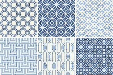 Seamless geometric patterns set.