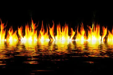 Flames over water. jigsaw puzzle