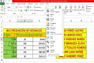 Formato de nÃºmero en excel