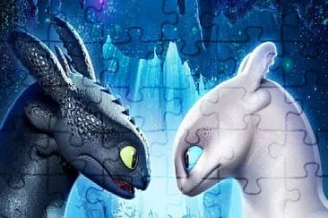 HTTYD 3 Night fury and Light fury