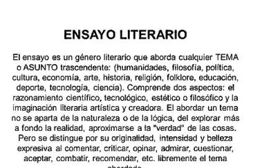 ENSAYO LITERARIO