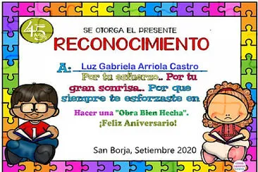 Diploma por participaciÃ³n en Aniversario