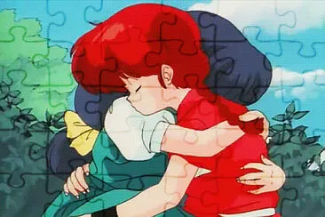 ranma y akane se abrazan