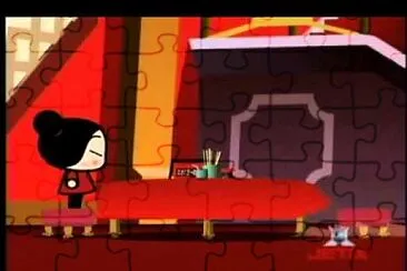 pucca ve que garu la dejo en la mesa sola pucca