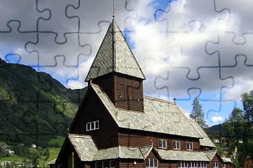 AB - Eglise en bois debout de Roldal, Norvege jigsaw puzzle