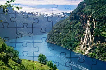 AB - Geirangerfjord, voile de la mariee, Norvege jigsaw puzzle