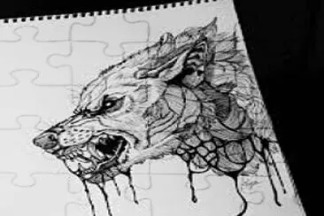 פאזל של wolf zombie drawing