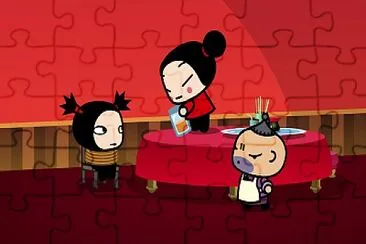 פאזל של pucca va a tomar algo para hacerse chiquita pucca