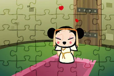 pucca se acerca a garu para besarlo pucca