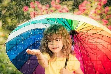 Little girl with umbrella