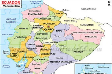 Mapa político del Ecuador