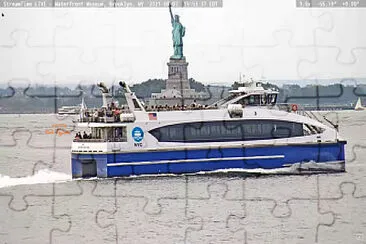 NYC Ferry in front of the Statue of Liberty Aug 20 jigsaw puzzle