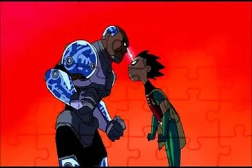 cyborg y robin van a discutir los jovenes titanes