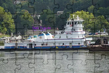 towboat   "Stacy Lynn " downbound on Ohio River Sept 2021 jigsaw puzzle