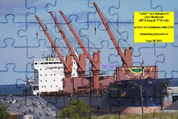  "saltie  " Johanna G (frmr Redhead) unloading, Ashtabula,Oh Lake Erie jigsaw puzzle