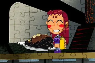 starfire recibe los panqueques de los chicos los jovenes titanes