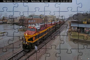 Kansas City Southern #4808 thru Parkville,MO/USA in the rain