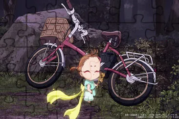 akuru juega con la bicicleta de towa hanyo no yashahime jigsaw puzzle