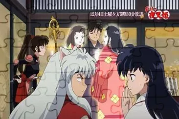 inuyasha y kagome susurran sobre miroku hanyo no yashahime