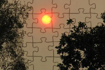 Red sun, storm Ophelia Sahara dust 2017, UK jigsaw puzzle