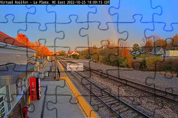 Rainbow Fall Colors La Plata,MO Amtrak Station jigsaw puzzle