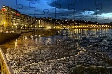 פאזל של Plage de la Concha San Sébastien de nuit