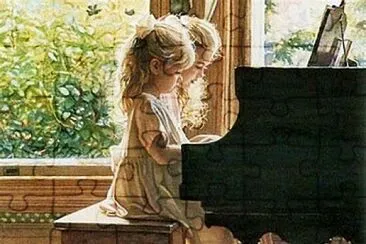 Petites filles au piano jigsaw puzzle