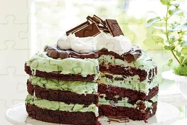 St. Patrick  's Day chocolate mint cake