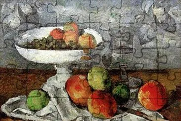 cézanne compter blanc et fruits