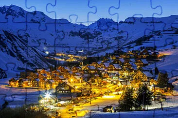 St Jean et St Sorlin d 'Arves l 'hiver de nuit jigsaw puzzle